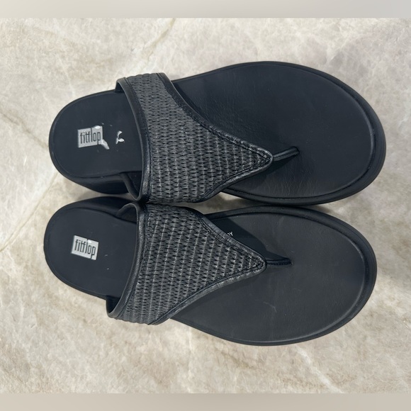 Fitflop, F-MODE Woven Flatform Toe-Post Sandals - Picture 4 of 5